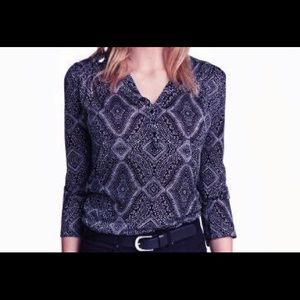 H&M Navy Blouse - 3/4 sleeve Boho